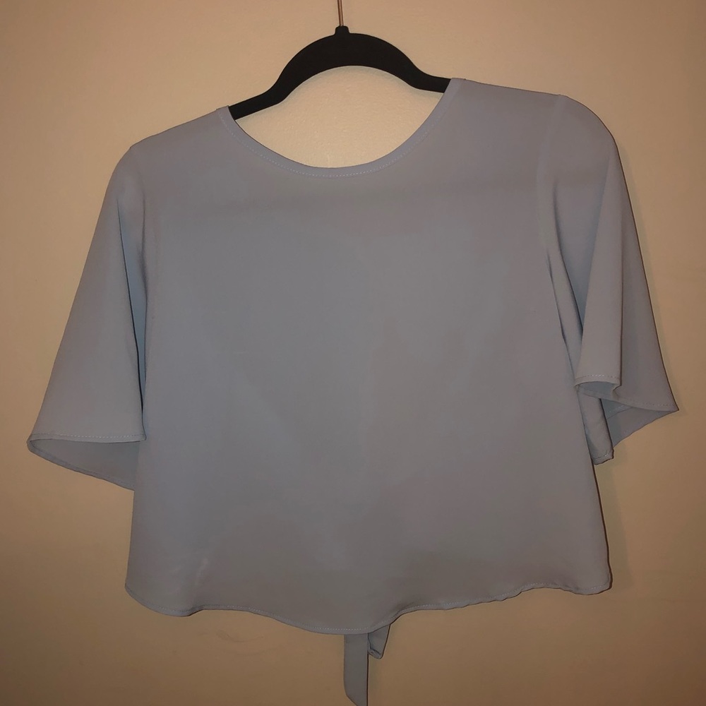 Ruffled Baby Blue Blouse